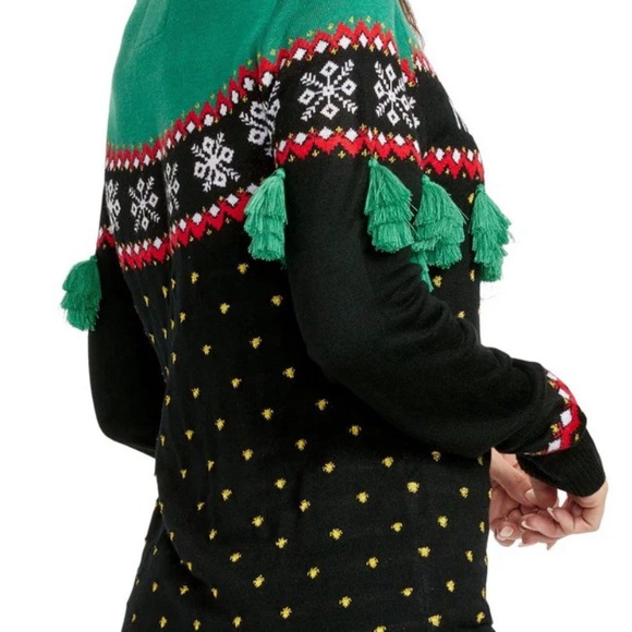 TIPSY ELVES  WOMEN'S CHRISTMAS TREE TASSEL UGLY CHRISTMAS SWEATER SIZE 3x - Picture 2 of 2